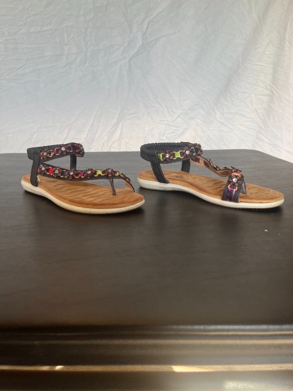 Patrizia Sandals, 9, Tan with Multicolored Straps